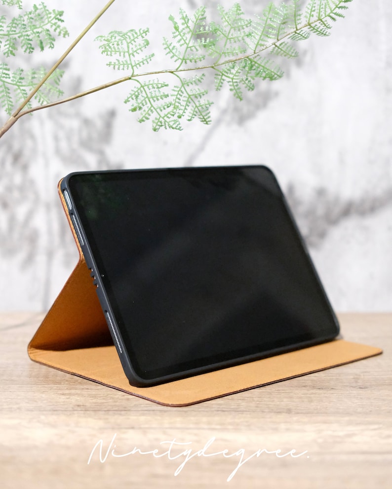 Étui pour iPad en cuir véritable marron clair, étui pour iPad Pro 2022, 2021, iPad Air 5,4,3,2,1, iPad 2022, 2021, 2020, 2019, iPad mini6,5,4 image 7