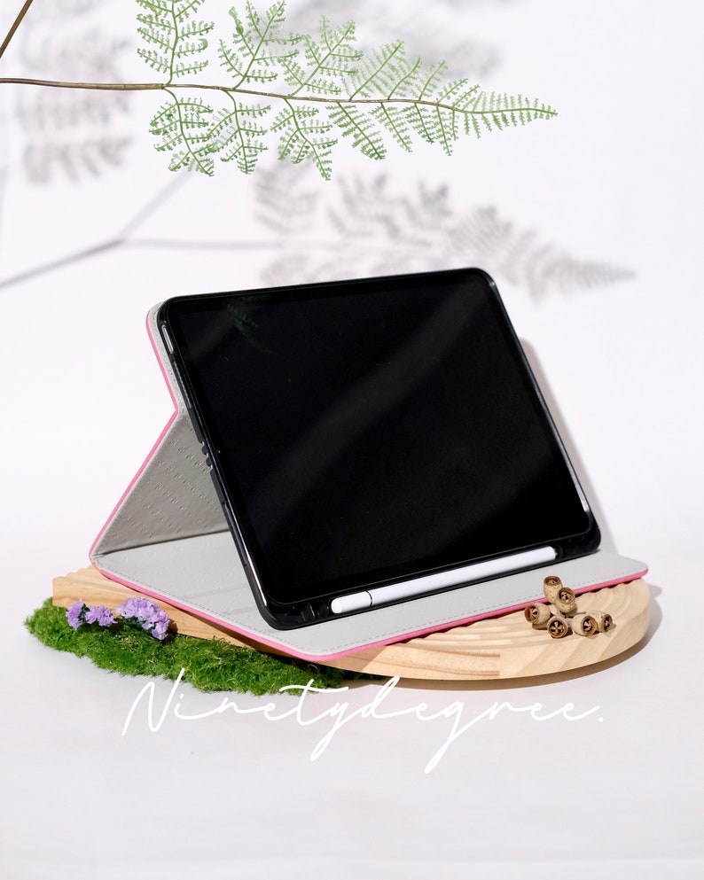 Vintage Pink Matte Vegan Leather iPad case, iPad Pro 2022/21, iPad Air 5,4,3,2,1, iPad 2022/2021/2020, iPad 2018/2017, iPad mini6,5,4 image 7