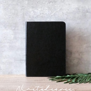 Custodia per iPad in vera pelle nera scura, custodia per iPad Pro 2024, 2022, 2021, iPadAir 6, 5, 4, 3, 2, 1, iPad 2022, 2021, 2020, 2019, iPad mini 6, 5, 4, 3, 2, 1