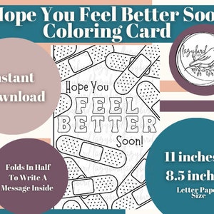 Carte à colorier Se sentir mieux bientôt