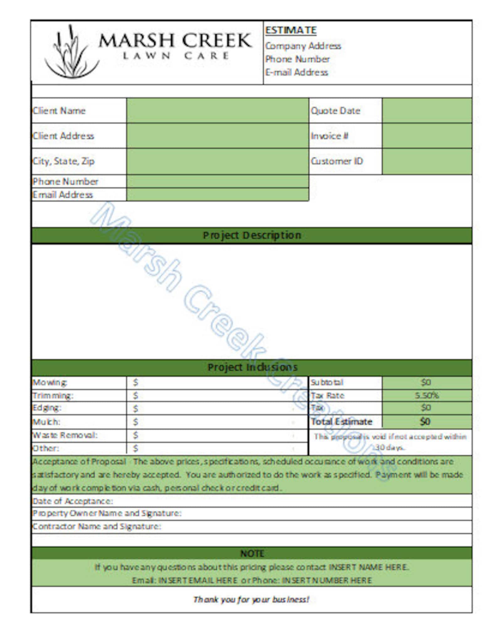 Care Estimate Template Lawn Mowing Quote Template Lawn Maintenance Care Estimate Template Lawn Mowing Quote Template Lawn Maintenance