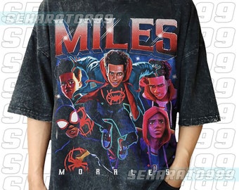 -shirt délavé vintage Miles Morales | Chemise Miles Morales | Spider-Man à travers la chemise Spider-Verse | Cadeau Spiderman MM43