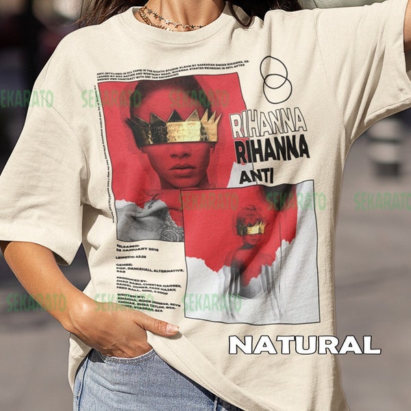 Vintage Bootleg Inspired Tee | Graphic Unisex Tee | Rihanna - Anti Shirt, Aesthetic Pop Album Tee RHN01