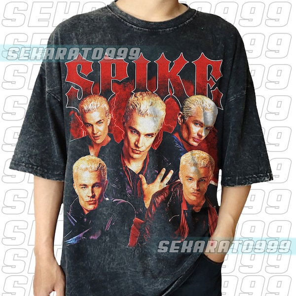 Vintage Wash William "Spike" Pratt T-shirt, Buffy Spike Sweatshirts 90s, Buffy Spike Hoodies, Spike Gifts, Buffy Spike WS22