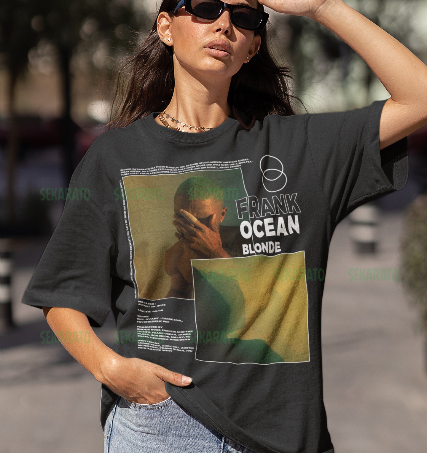 Frank Ocean Merch T-shirt Blond Blonde Album Cover Tee