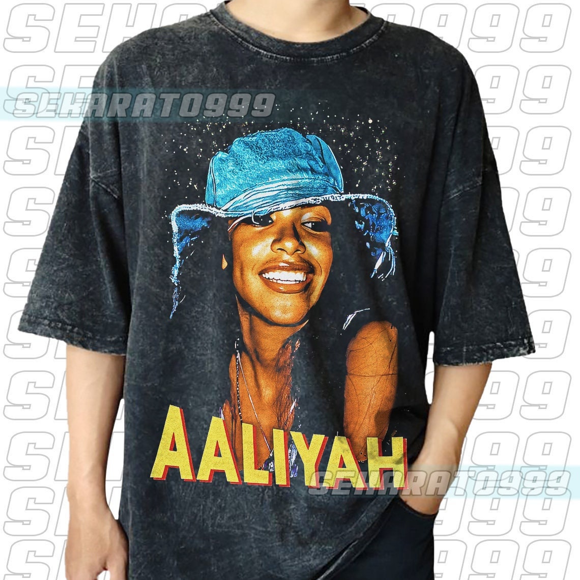 Maglietta Rock Off Aaliyah Trippy Ufficiale – Unisex, 100% Cotone, Manica Corta (Taglia M)