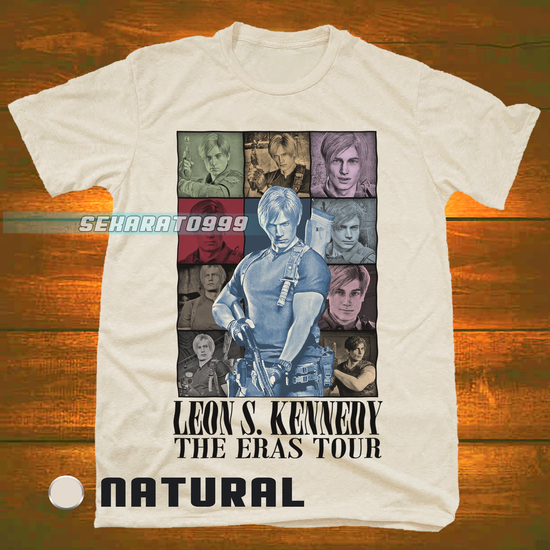 Leon S. Kennedy Vintage T-shirt, Leon Kennedy Shirt, Blue Leon