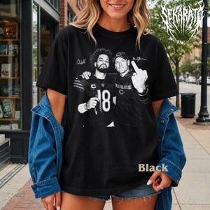 Caleb Williams-tröja, Ben Johnson Chicago fotbollströja, Comfort Colors marinblå t-shirt, Caleb Williams 18 vintage-tröja, rolig fotbollsfan-gåva bild 5