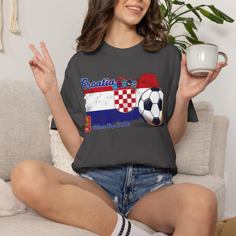 Croatia Soccer Fan Tee — Flag Crest Football Graphic Shirt image 2