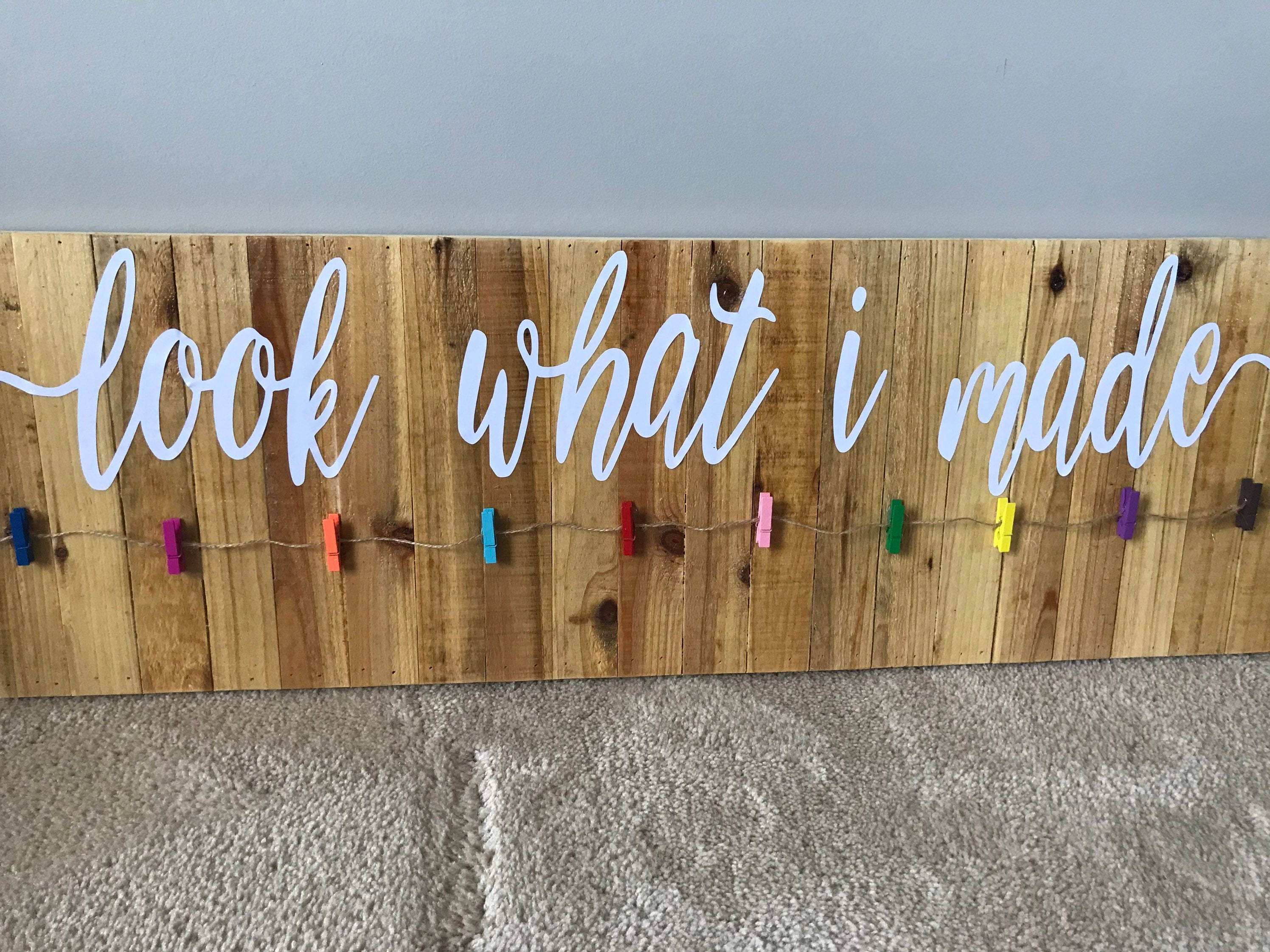 Childrens 35 inch wooden artwork display sign look what I Etsy