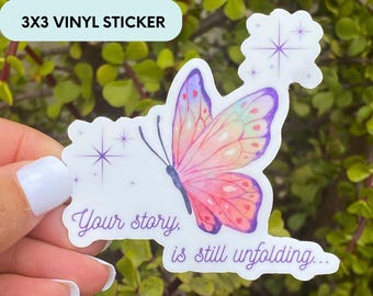 Butterfly Affirmation Sticker: Positive Quote, Mental Health, Waterproof Vinyl