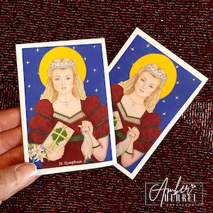 Saint Dymphna Vinyl Sticker, St Dymphna Mental Health Sticker, Catholic Saint Dymphna Sticker, Faith Based Sticker, Patron Saint Depression