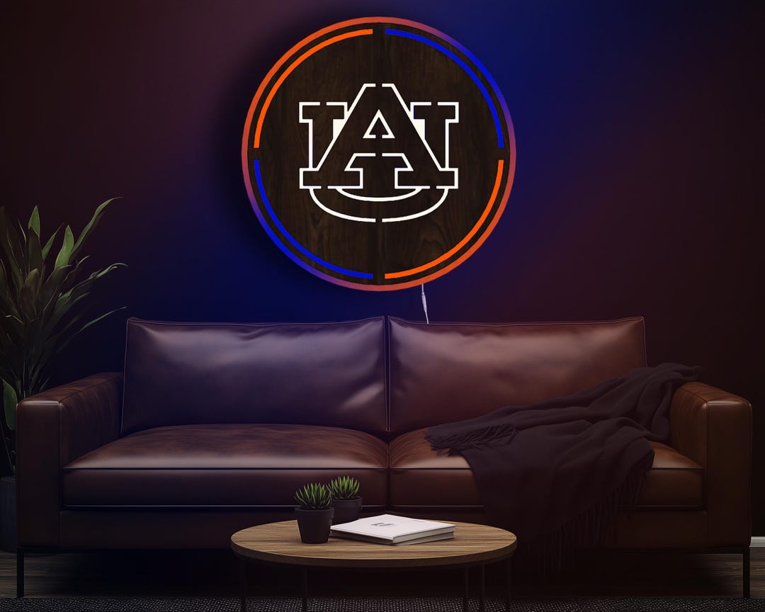 Auburn Tigers Wood LED Sign Inside Circle Wall Art Wood Decor Fan Cave ...