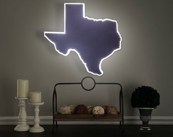 Letrero LED de madera de Texas, arte mural de Texas, letrero de neón, estado de Texas, regalo para el hombre, letrero de neón LED, letrero del estado de Texas, letrero de madera de Texas, regalos de Texas