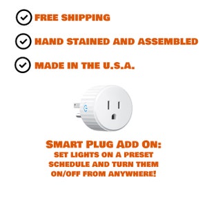 Puede incluir: Enchufe inteligente blanco con una toma de corriente est&aacute;ndar de EE. UU. El enchufe tiene un logotipo 'G' azul y el texto 'SMART PLUG ADD ON: SET LIGHTS ON A PRESET SCHEDULE AND TURN THEM ON/OFF FROM ANYWHERE!'