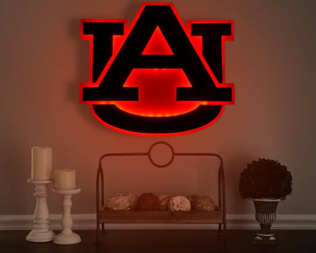 Auburn Tigers Wood LED Sign Auburn Tigers Wall Art Auburn Univ Dorm