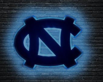 North Carolina Tarheels Wood LED Sign UNC Basketball Gift Man Cave UNC Wood Sign Tarheels unc Wall Art Dorm Decor unc Tarheel Football