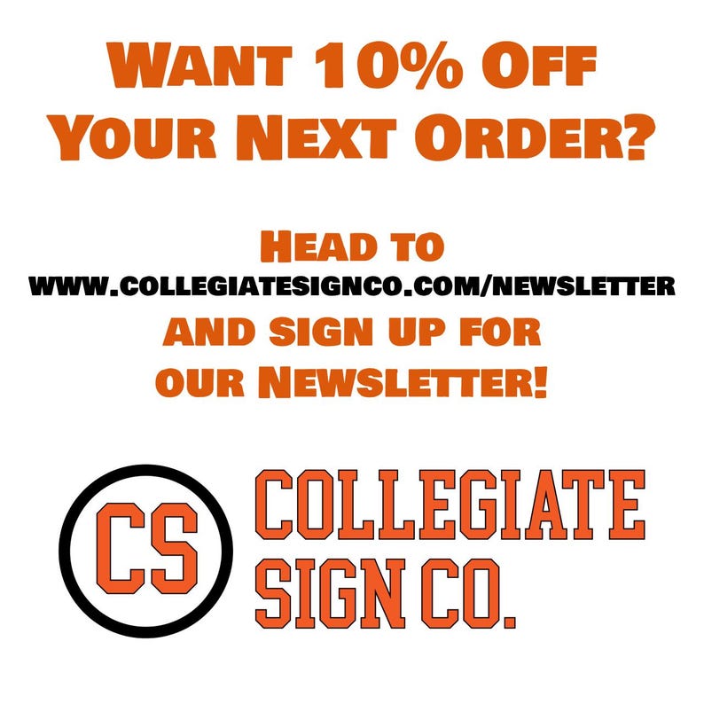 a sign that says, want 10 % off your next order? head to and