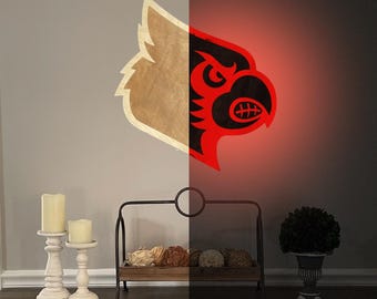 Louisville Cardinals Wood LED Sign Decor Wall Art for Man Cave Gifts