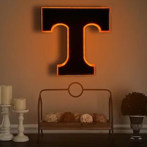 Tennessee Volunteers Wood LED Sign Tennessee Vols Power T Wood Sign Gift Tennesse Vols Gifts for Man Cave Tennessee Football Rocky Top Vols