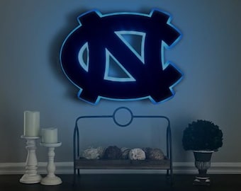 North Carolina Tarheels Wood LED Sign UNC Basketball Gift Man Cave UNC Wood Sign Tarheels unc Wall Art Dorm Decor unc Tarheel Football