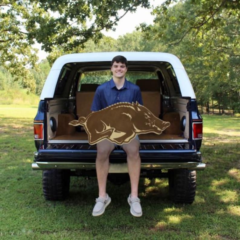 Large Wood Razorback Sign Arkansas Razorbacks Sign for Display Wood Art Wall Game Room Accent ...