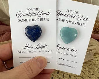 Something Blue for the Bride Crystal Pocket Heart Gift - Something Blue Wedding Keepsake