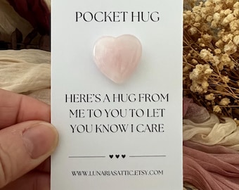 Rose Quartz Pocket Hug: Crystal Heart Gift Card Keepsake