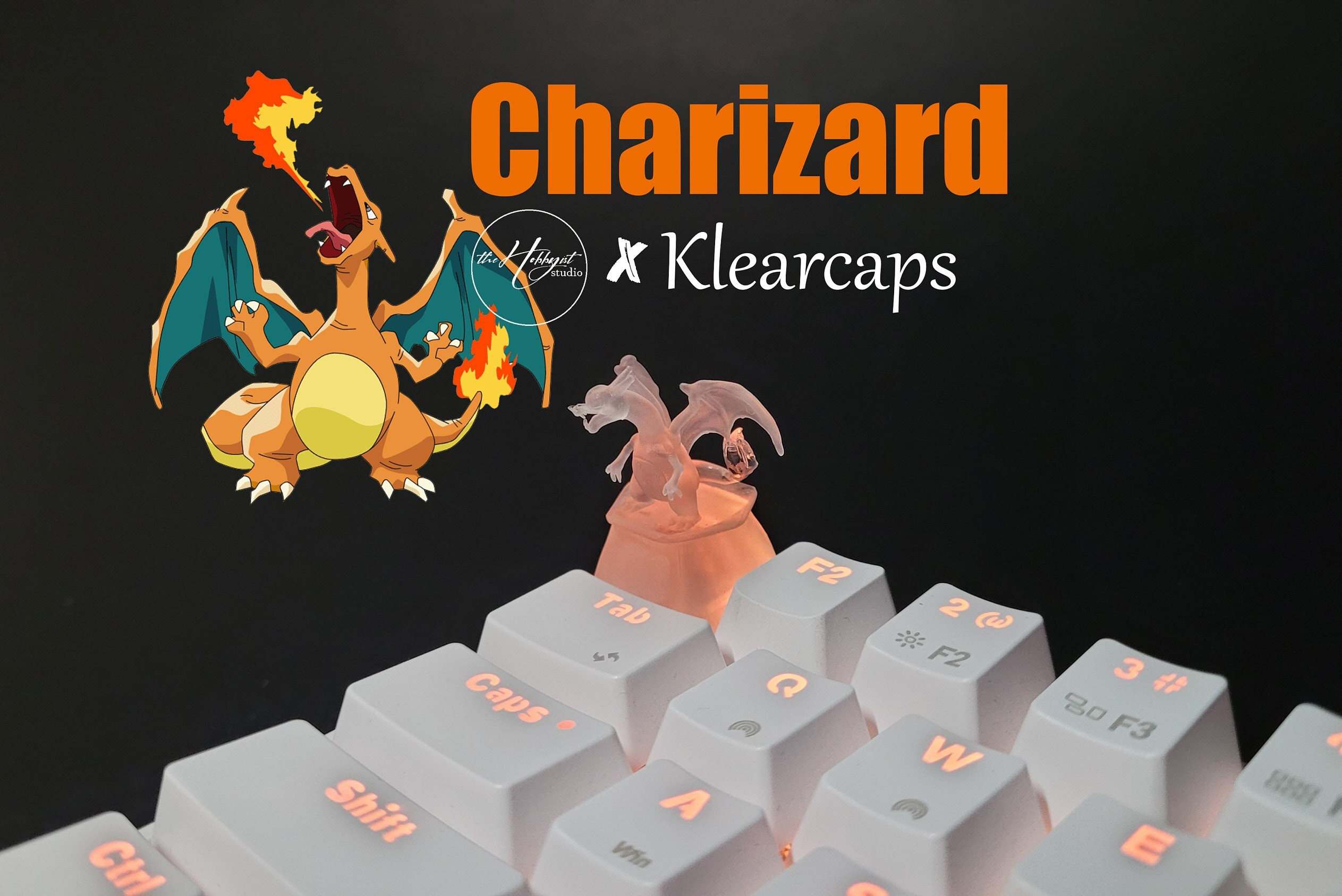 Fans Designed Pokemon Keycaps: Charizard X Keycaps – Goblintechkeys