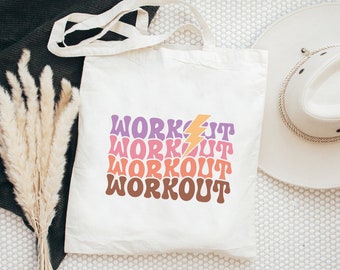 Gym Cotton Canvas Tote Bag, Aesthetic Tote Bag, Gym Bag, Canvas Tote Bag, Cute Gym Motivation Bag, Fitness Aesthetic, Motivational Tote