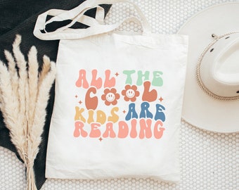 Book Canvas Tote Bag, Everyday Shoulder Bag, Book Lover Cotton Canvas Tote, Book Lover Gift, Library Book Bag, Cotton Canvas Cute Tote Bag
