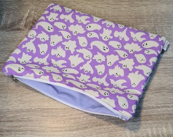 Purple Ghosties Zippered Pouch | Small, Medium, and Large | PERSONALISATION AVAILABLE