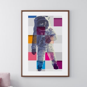 Astronaut Wall Art, Astro Art, Astronaut Art, Space Art Poster, Un-Framed Art Print Space, Digital Prints, Collage Art, Wall Picture Collage