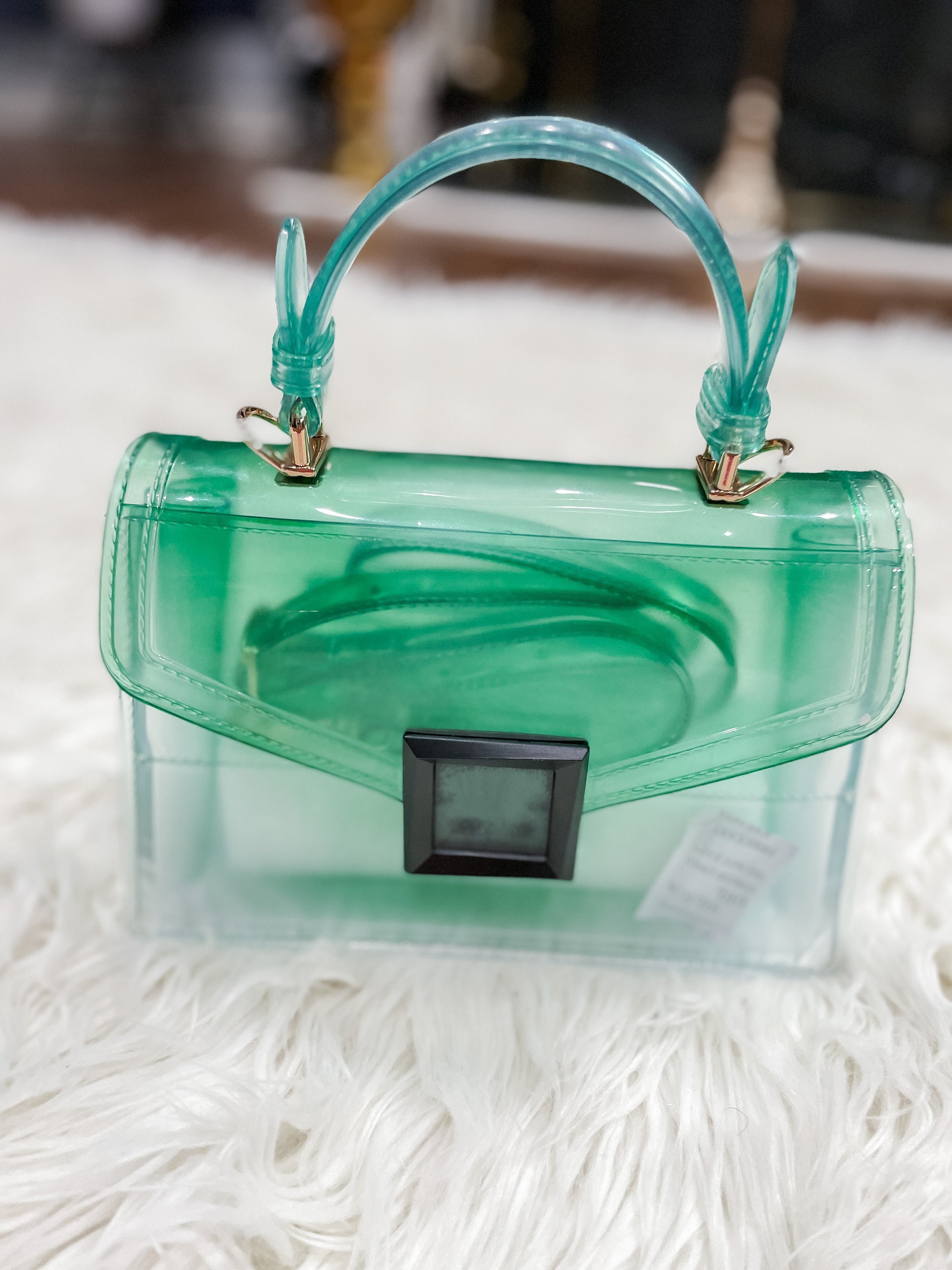 Lime green clear purse new arrivals