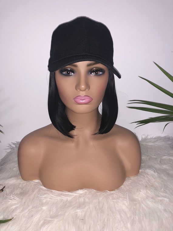 Baseball Cap Wig Hat Wig With Hair Attached/sewn With Etsy