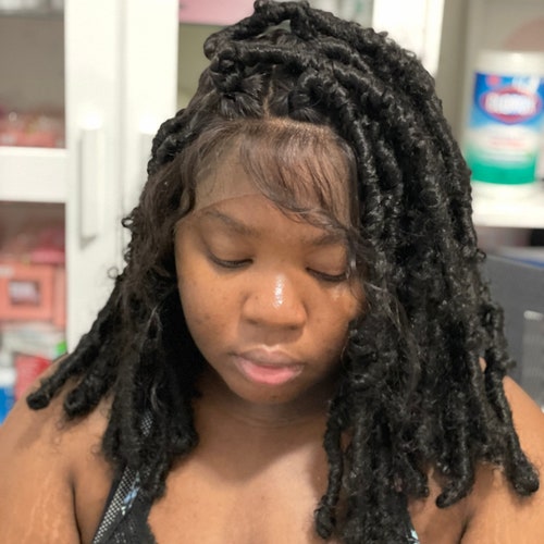 BUTTERFLY LOCS Wig Faux Distressed Locs Short Lace Front Etsy