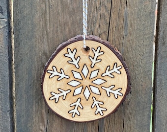 White Snowflake | Ornament | Pyrography