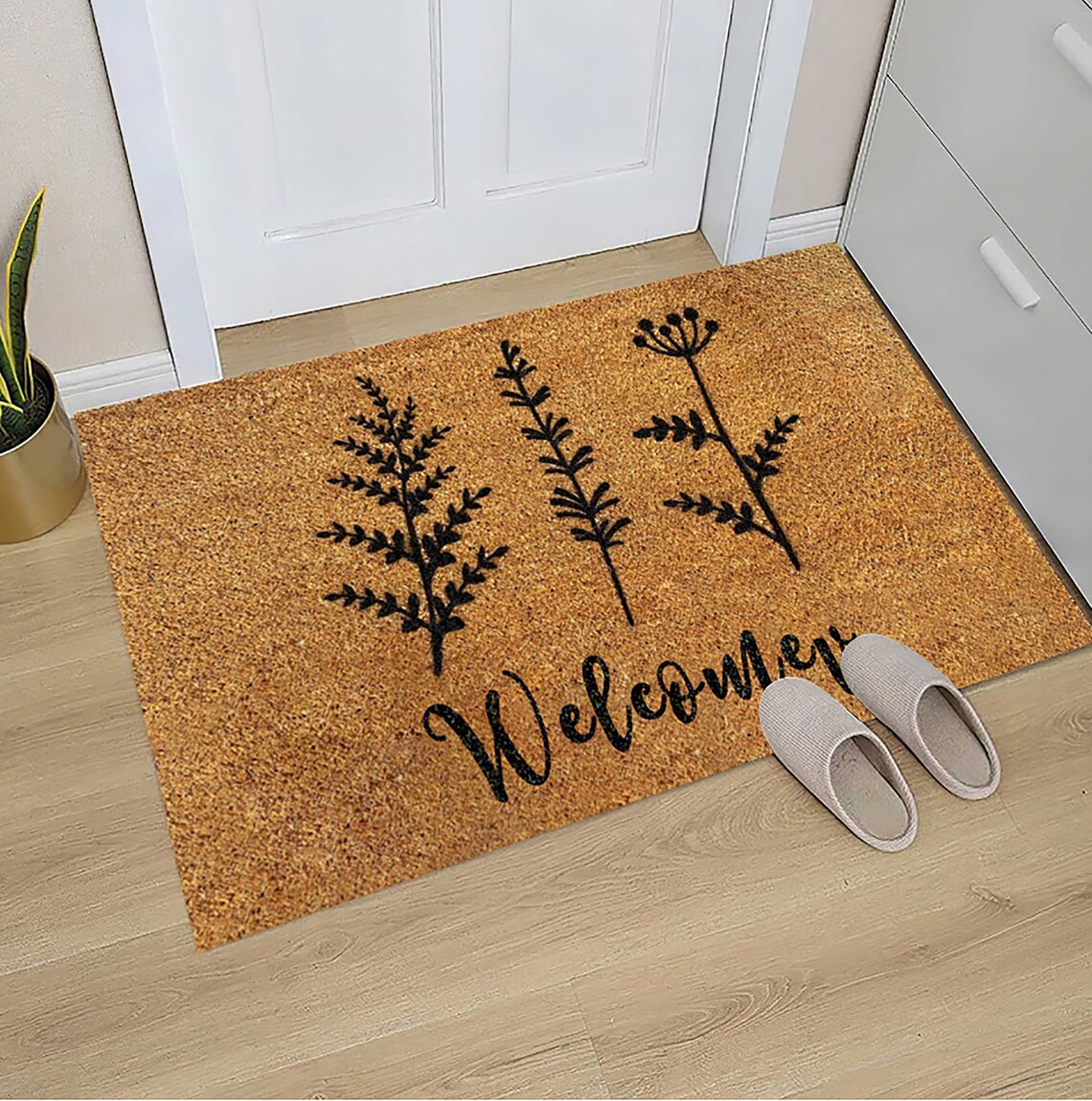 Plant Floral Trio Doormat Funny Doormat Plant Lover Doormat Etsy