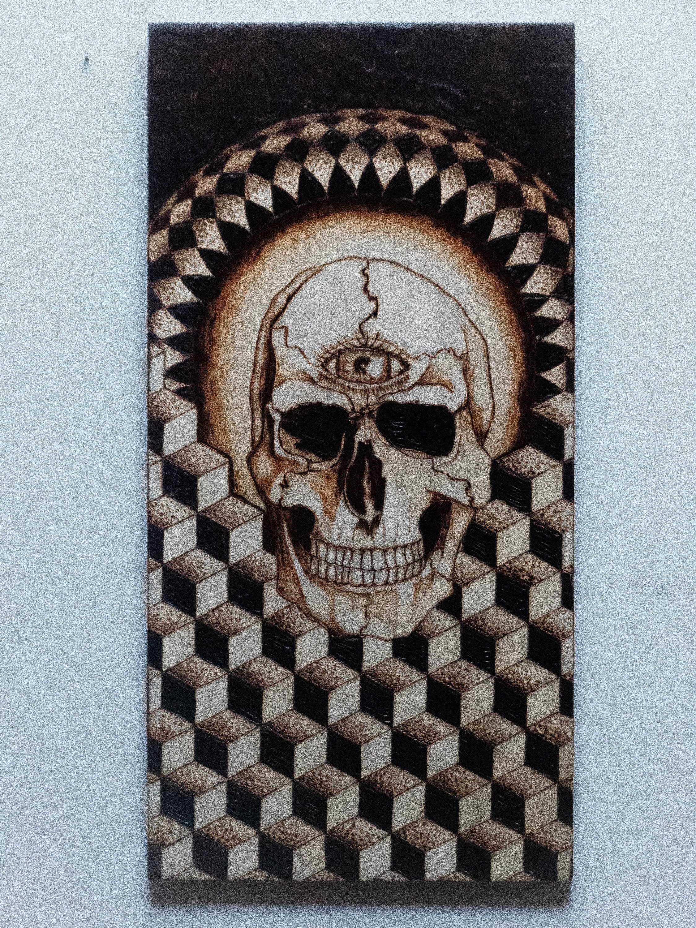 Tableau Crane Humain Géométrique