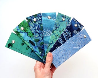Watercolor Bookmark | Ocean Nature Water Illustration | Handmade Bookmark | Elastic | Ribbon | Book Lover Gift