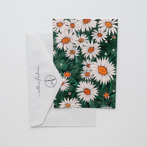 Postkarte "Margertitten" | Postkarte Aquarell | Natur Art Print | Landschaftsdruck | Illustration Postkarte | Natur-Liebhaber-Geschenk