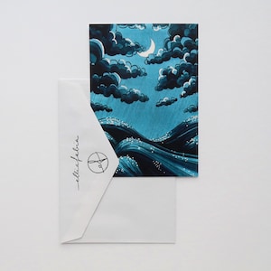 Postal "Océano salvaje" / Postal de acuarela / Impresión de arte de naturaleza / Impresión de paisaje / Postal con ilustración / Regalo para amantes de la naturaleza