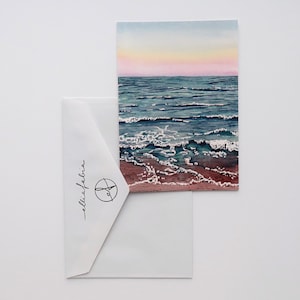 Cartolina "Tramonto sul Baltico" / Cartolina acquerello / Stampa artistica naturalistica / Stampa paesaggistica / Cartolina illustrata / Regalo per amanti della natura