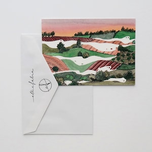Postal "Manchas de Niebla" / Postal de Acuarela / Impresión de Arte Natural / Impresión de Paisaje / Postal con Ilustración / Regalo para Amantes de la Naturaleza