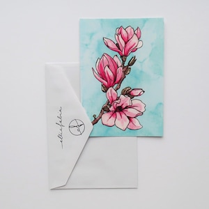 Postcard "Magnolia" | Watercolor Postcard | Nature Art Print | Landscape Print | Illustration Postcard | Nature Lover Gift