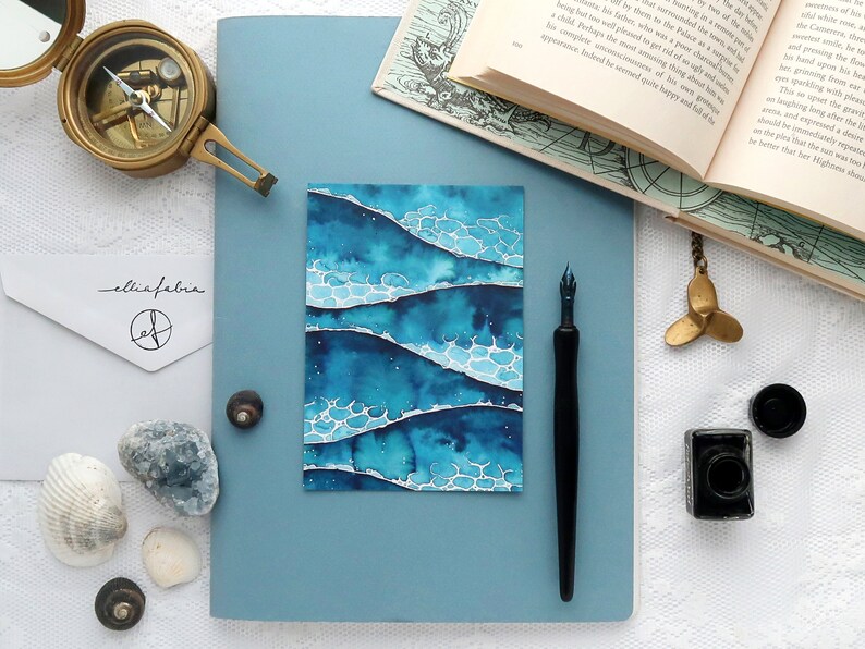 Watercolor Nature Postcard Set | Abstract Seaside Art Prints - Etsy