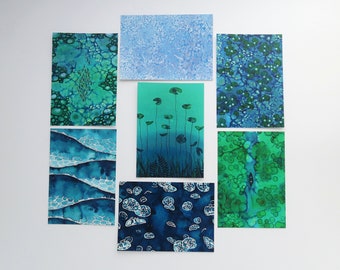 Colección de postales de agua / Arte abstracto / Postal de acuarela / Impresión de arte de la naturaleza / Impresión del océano / Postal de ilustración / Regalo amante de la naturaleza