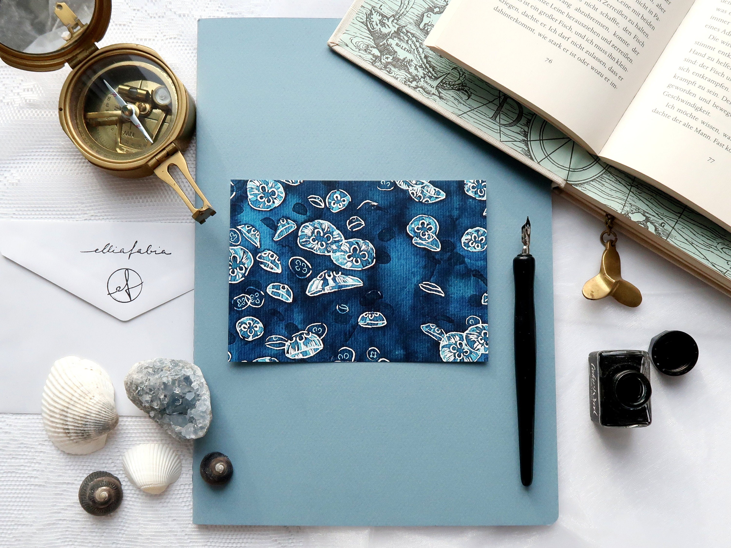 Watercolor Nature Postcard Set | Abstract Seaside Art Prints - Etsy