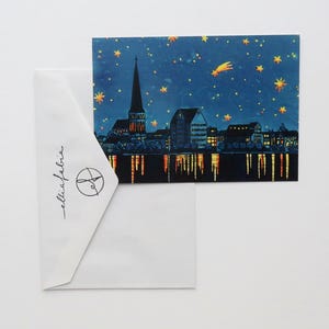 ポストカード「星空」 | 水彩画ポストカード | 自然アートプリント | 風景プリント | イラストポストカード | 自然愛好家へのギフト
