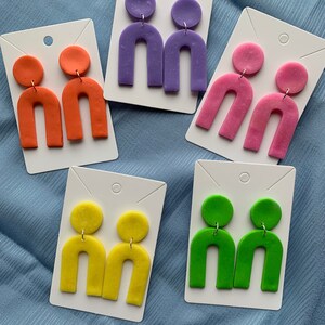 polymer clay earrings, handmade, clay earrings, jewellery, colourful